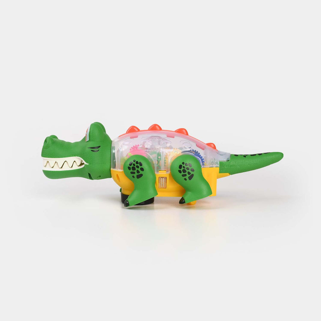 Transparent Gear Dino Park Crocodile Car Vehicle Toy for Kids
