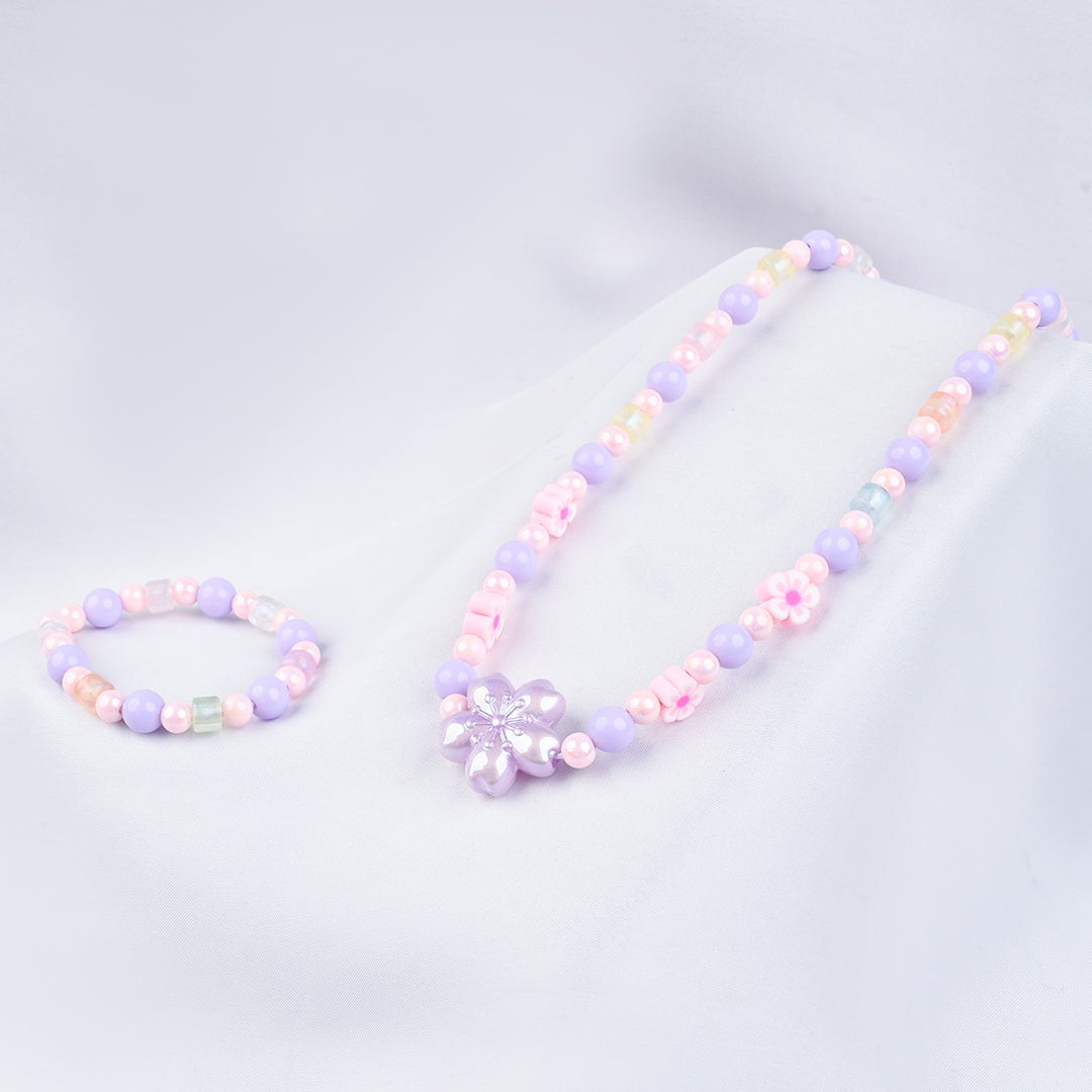 GIRLS ELEGANT BEADED NECKLACE & BRACELET