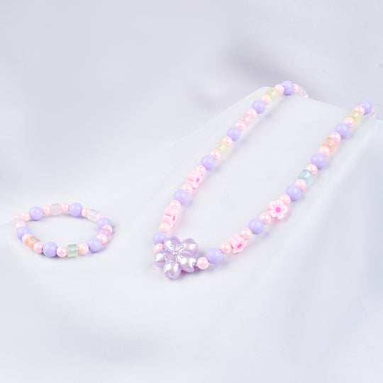 GIRLS ELEGANT BEADED NECKLACE & BRACELET