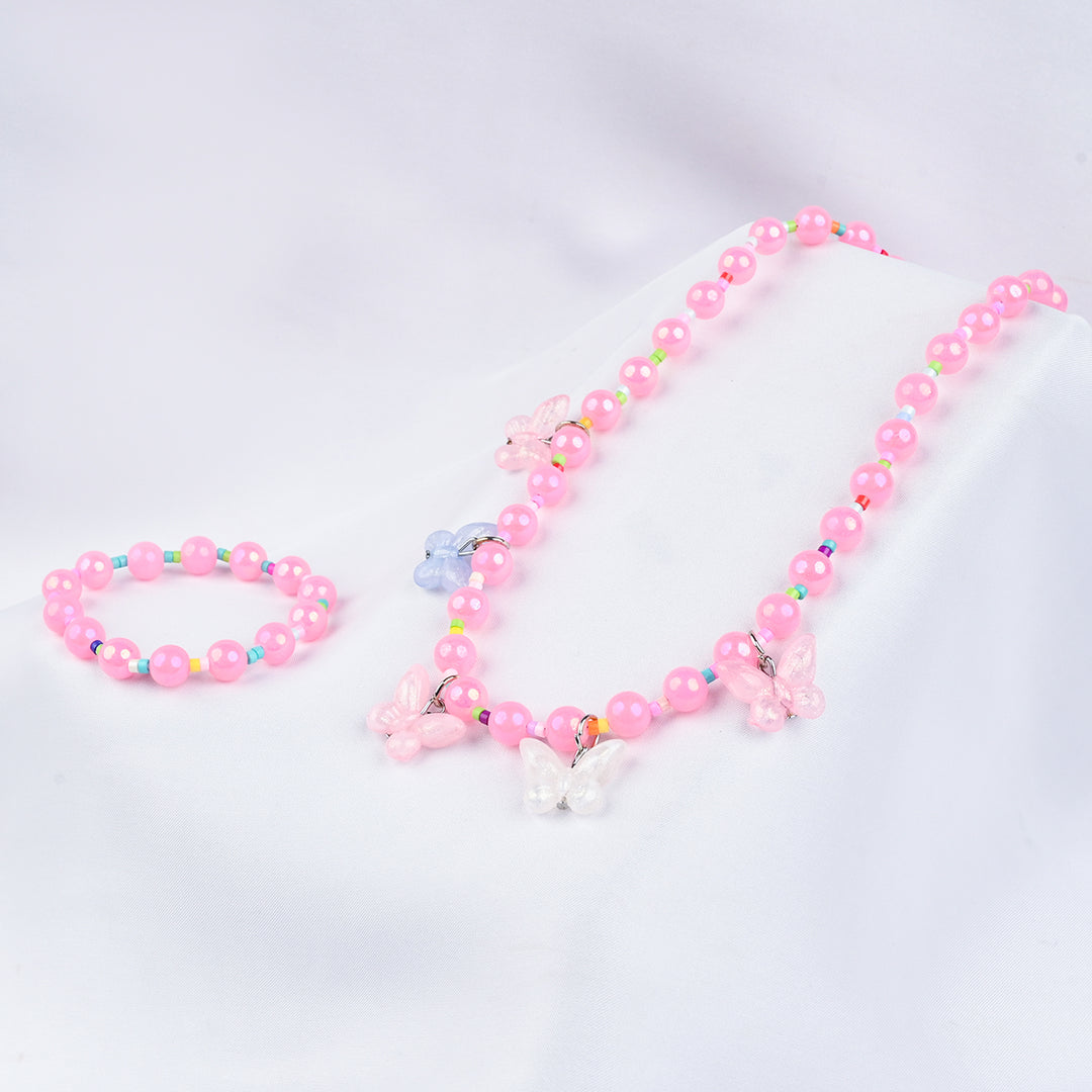 GIRLS ELEGANT BEADED NECKLACE & BRACELET