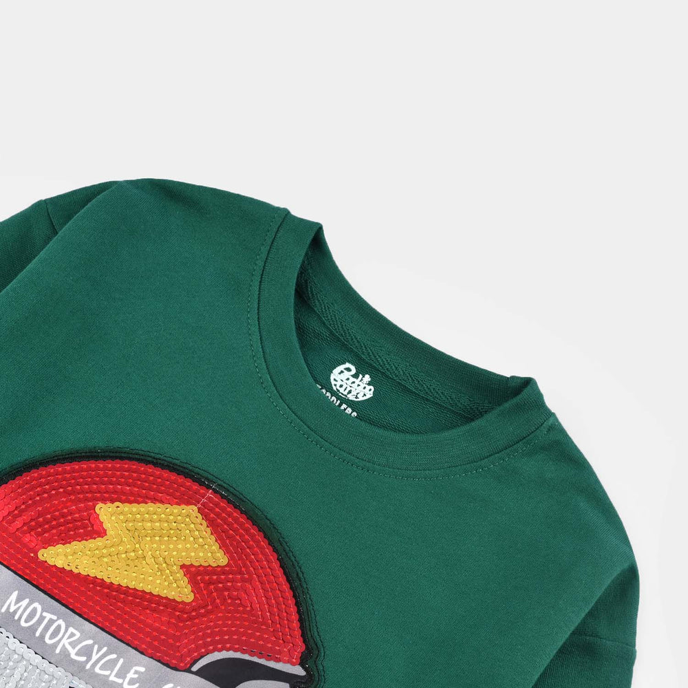 Boys Cotton Terry T-Shirt - Green