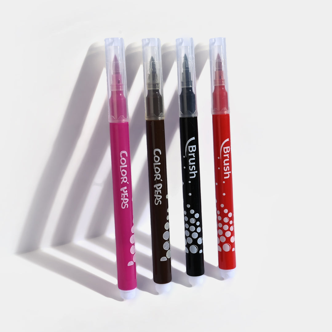 Kids Brush Tip Felt Pen Set - Pack of 6