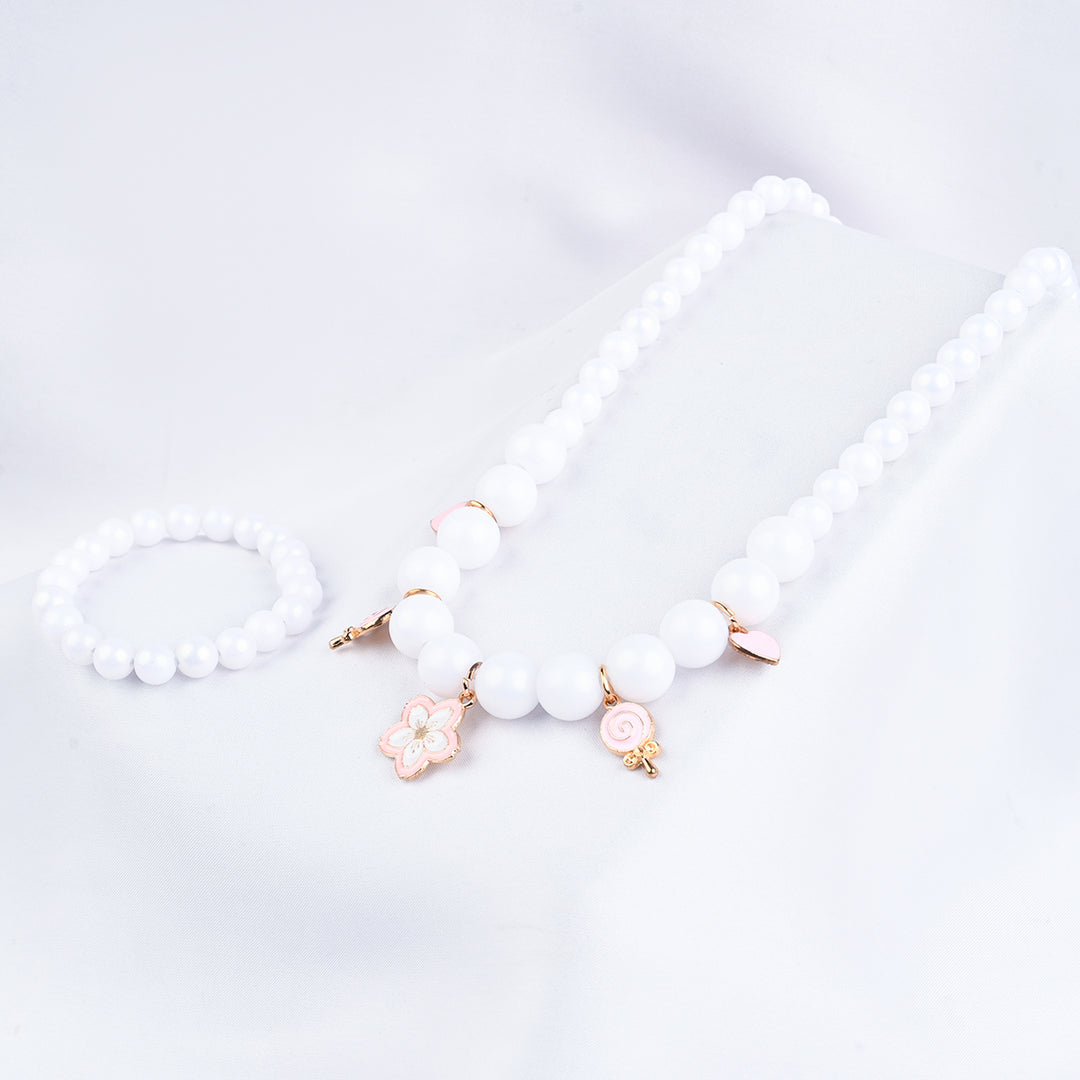 GIRLS ELEGANT BEADED NECKLACE & BRACELET