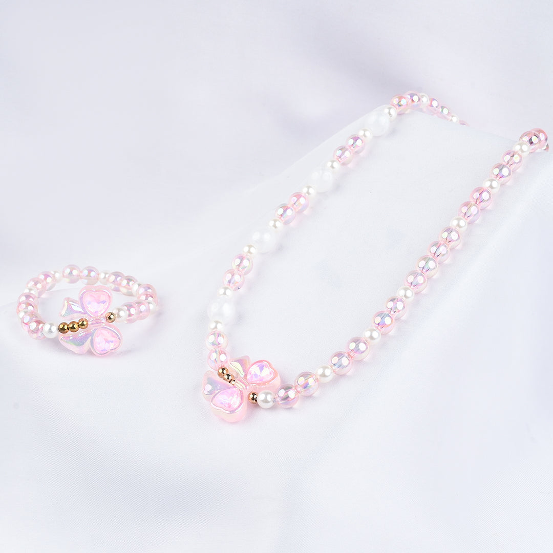 GIRLS ELEGANT BEADED NECKLACE & BRACELET