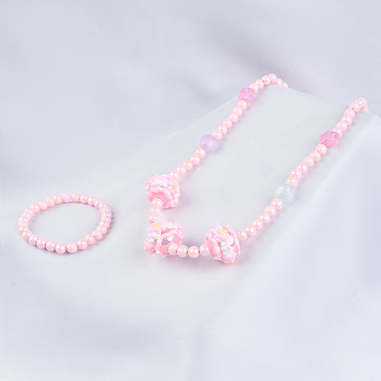 GIRLS ELEGANT BEADED NECKLACE & BRACELET