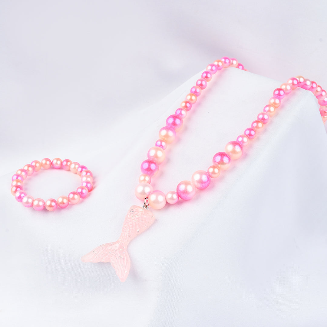 GIRLS ELEGANT BEADED NECKLACE & BRACELET
