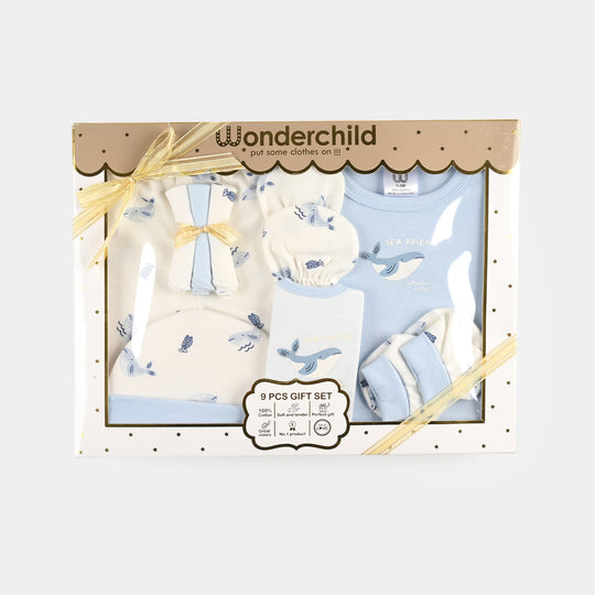 Boys Cotton Interlock 9  Pcs Gift Set 292-013-Blue