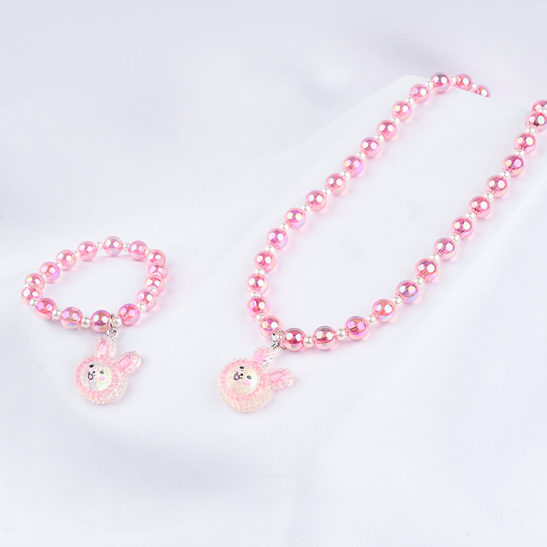 GIRLS ELEGANT BEADED NECKLACE & BRACELET
