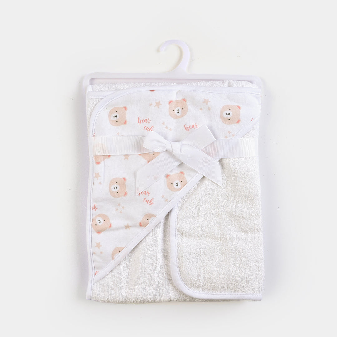 Hooded Baby Bath & Face Towel Woven Terry