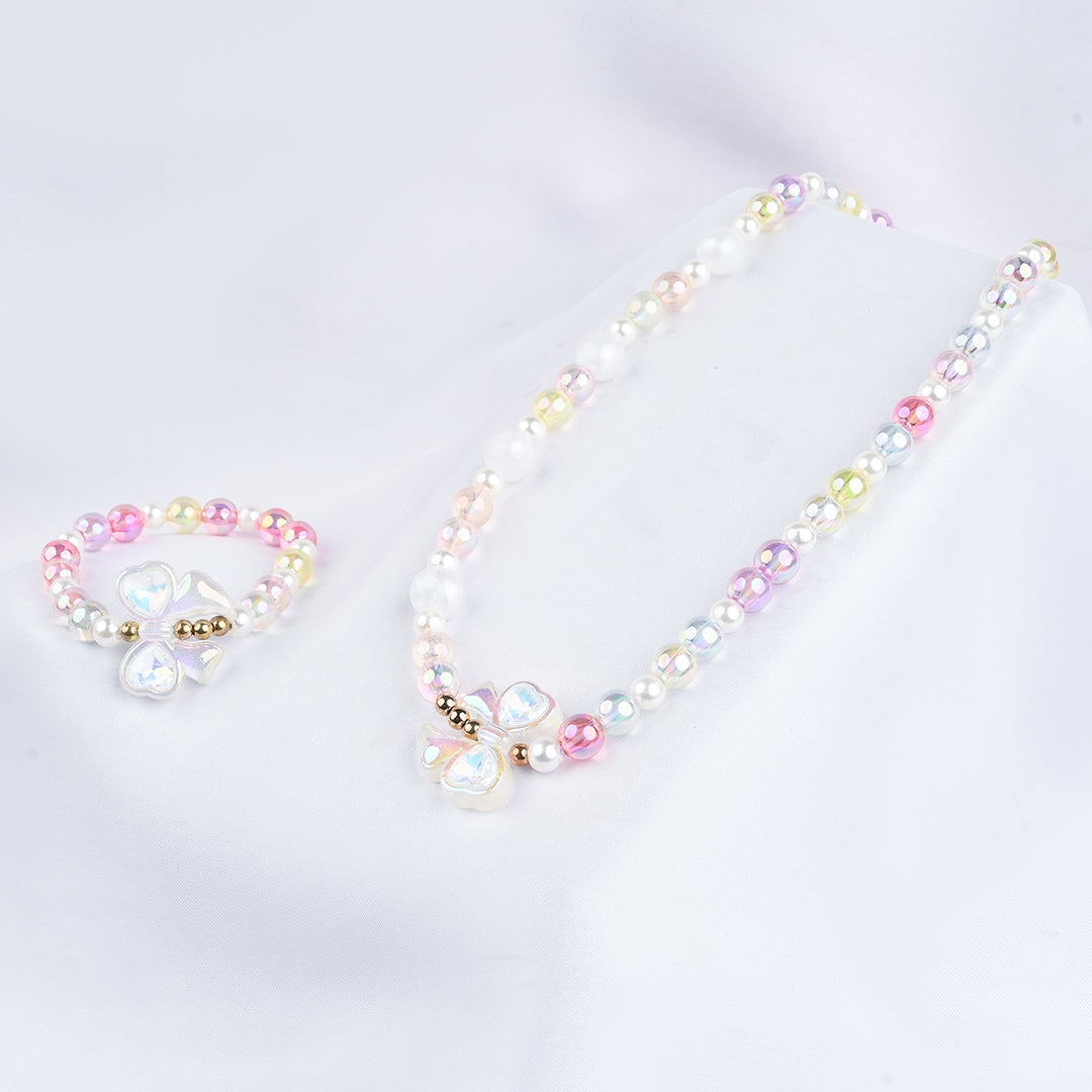 GIRLS ELEGANT BEADED NECKLACE & BRACELET