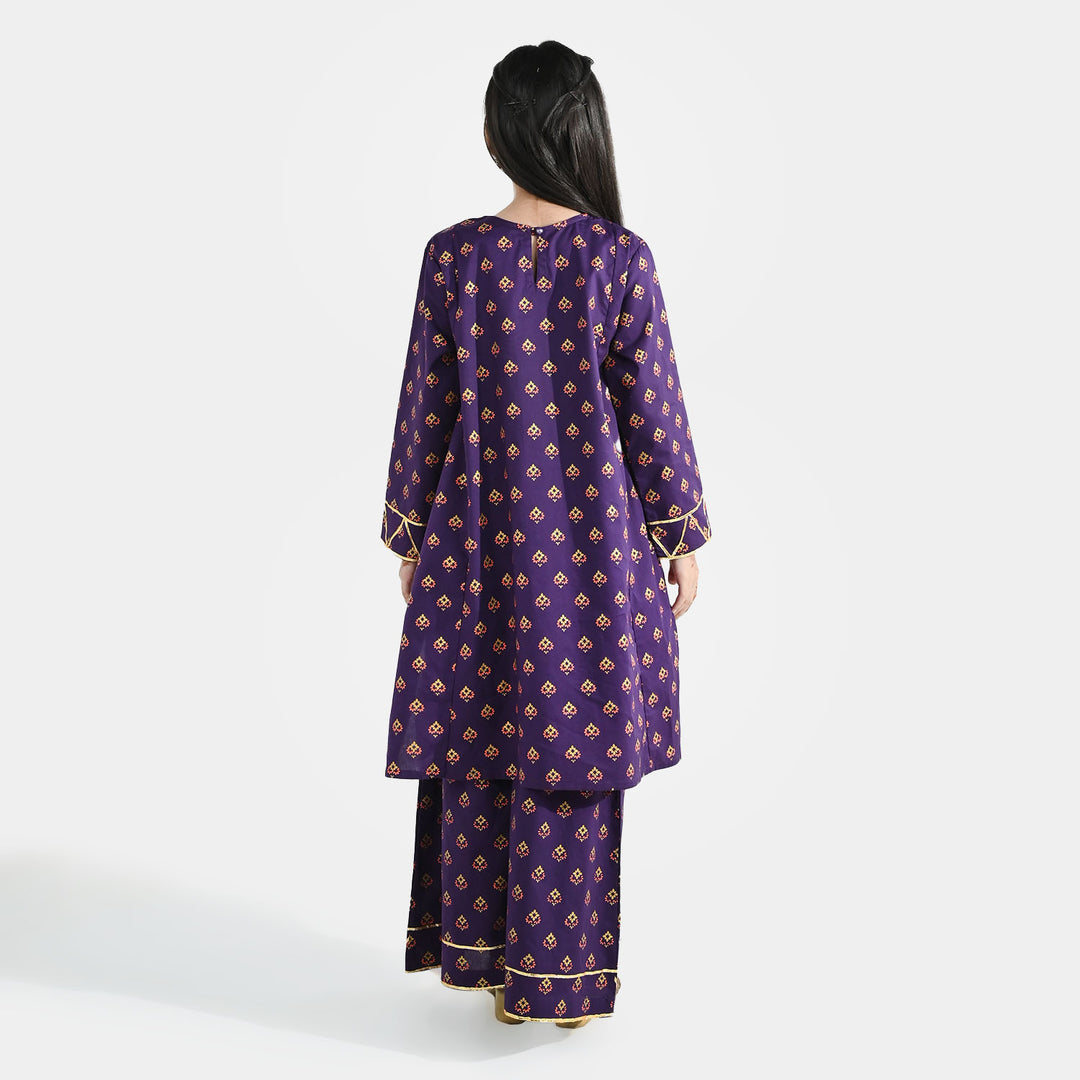 Girls Cotton 2Pcs Set (Zareen) – Purple