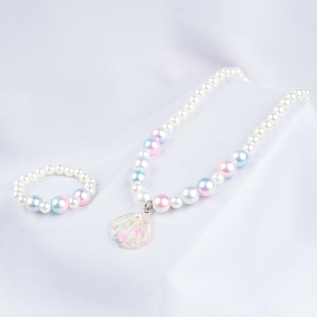 GIRLS ELEGANT BEADED NECKLACE & BRACELET