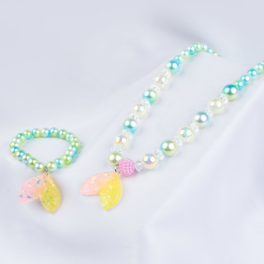 GIRLS ELEGANT BEADED NECKLACE & BRACELET
