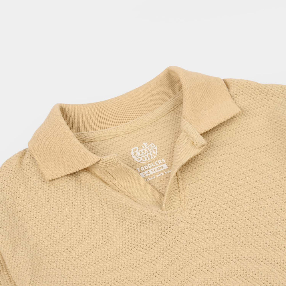 Boys Cotton PK Polo (Unlimited Fun) - Warm Sand