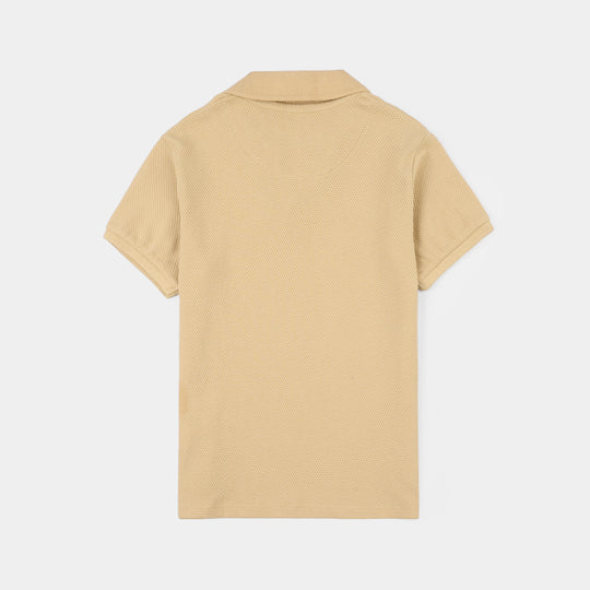 Boys Cotton PK Polo (Unlimited Fun) - Warm Sand
