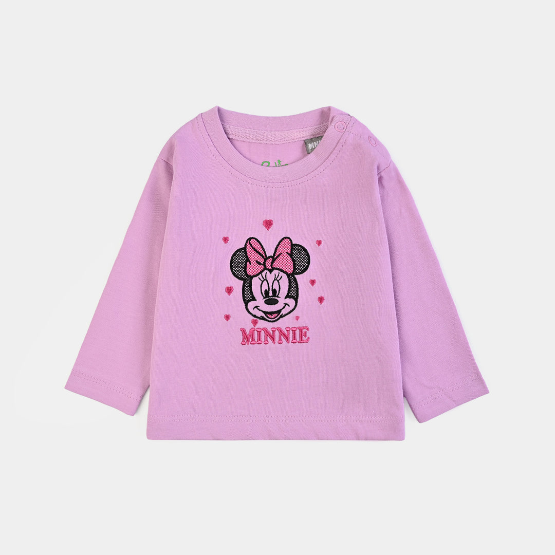 Infant Girls Cotton Jersey T-Shirt Full Sleeves Character - Purple