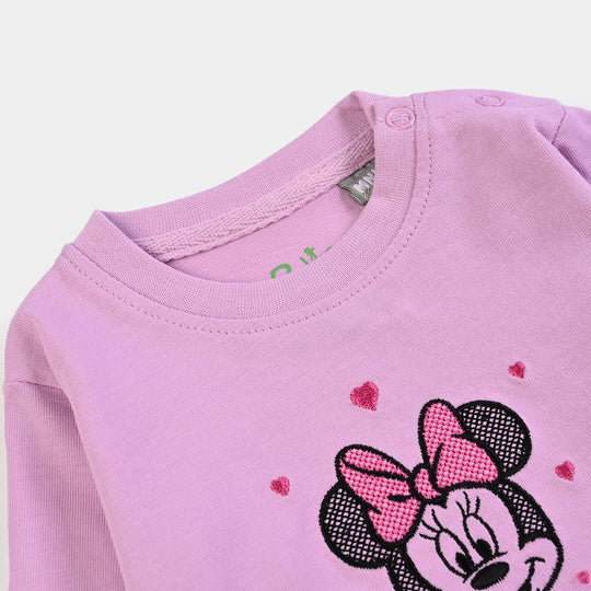 Infant Girls Cotton Jersey T-Shirt Full Sleeves Character - Purple