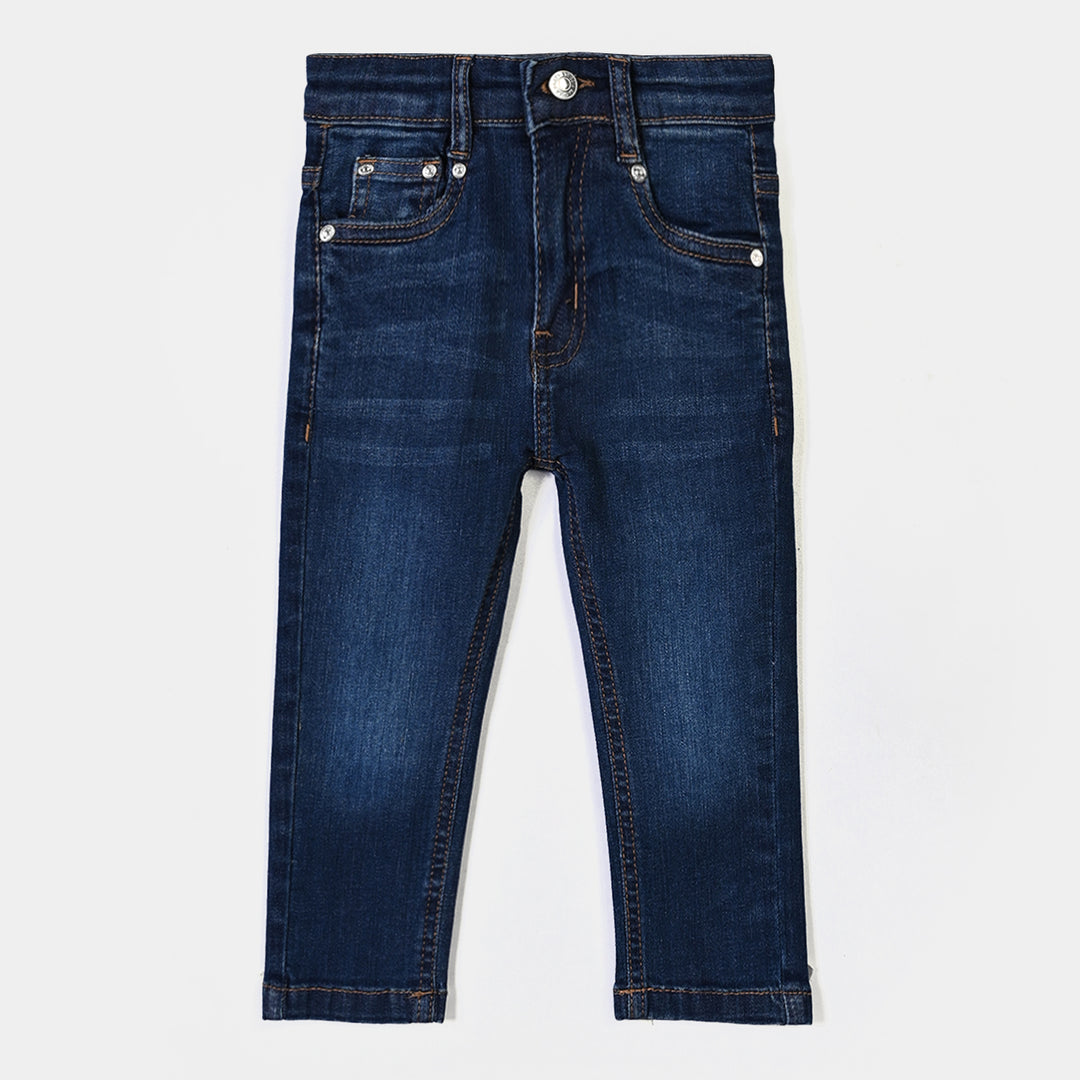 Boys Denim Rigid Pant Joggers Club - Mid Blue
