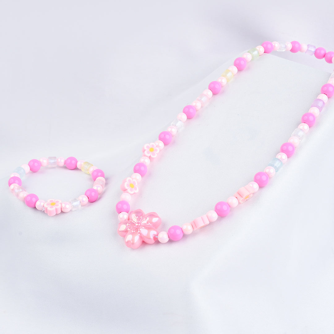 GIRLS ELEGANT BEADED NECKLACE & BRACELET