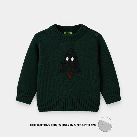 Infant Boys Cotton Sweater Mr Forest - Dark Green