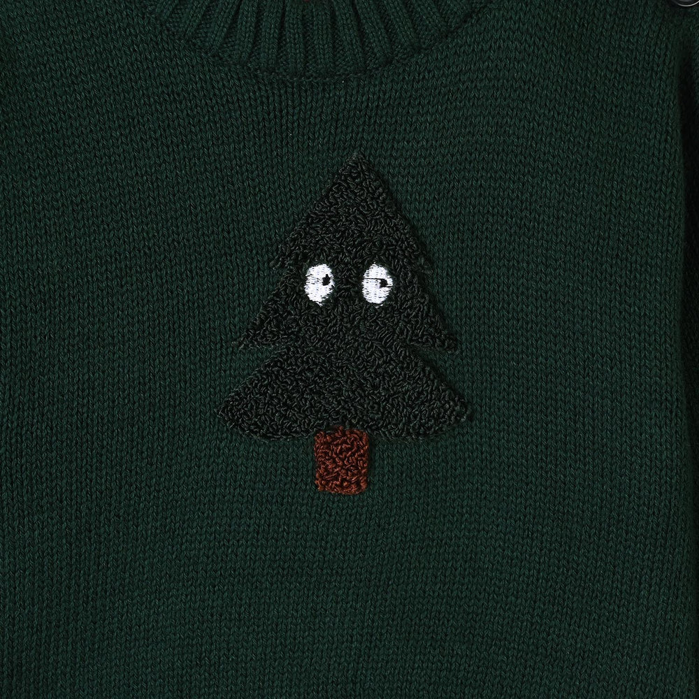 Infant Boys Cotton Sweater Mr Forest - Dark Green