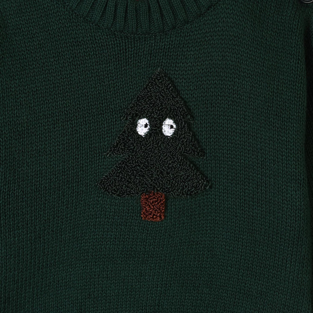 Infant Boys Cotton Sweater Mr Forest - Dark Green