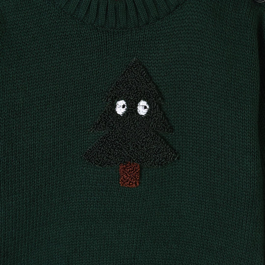 Infant Boys Cotton Sweater Mr Forest - Dark Green