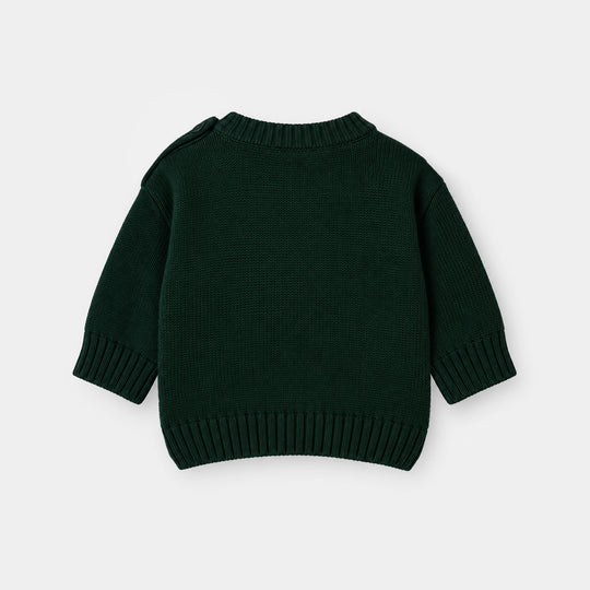 Infant Boys Cotton Sweater Mr Forest - Dark Green
