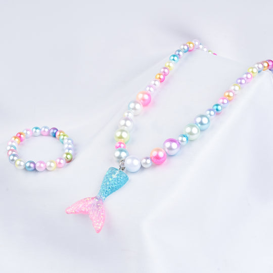 GIRLS ELEGANT BEADED NECKLACE & BRACELET