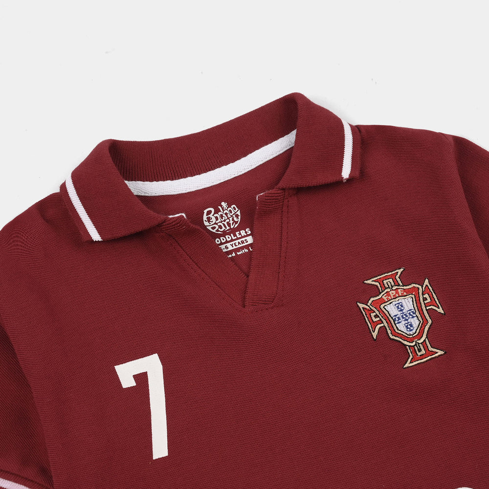 Boys Cotton PK Polo (Footballer Superstar) - Red