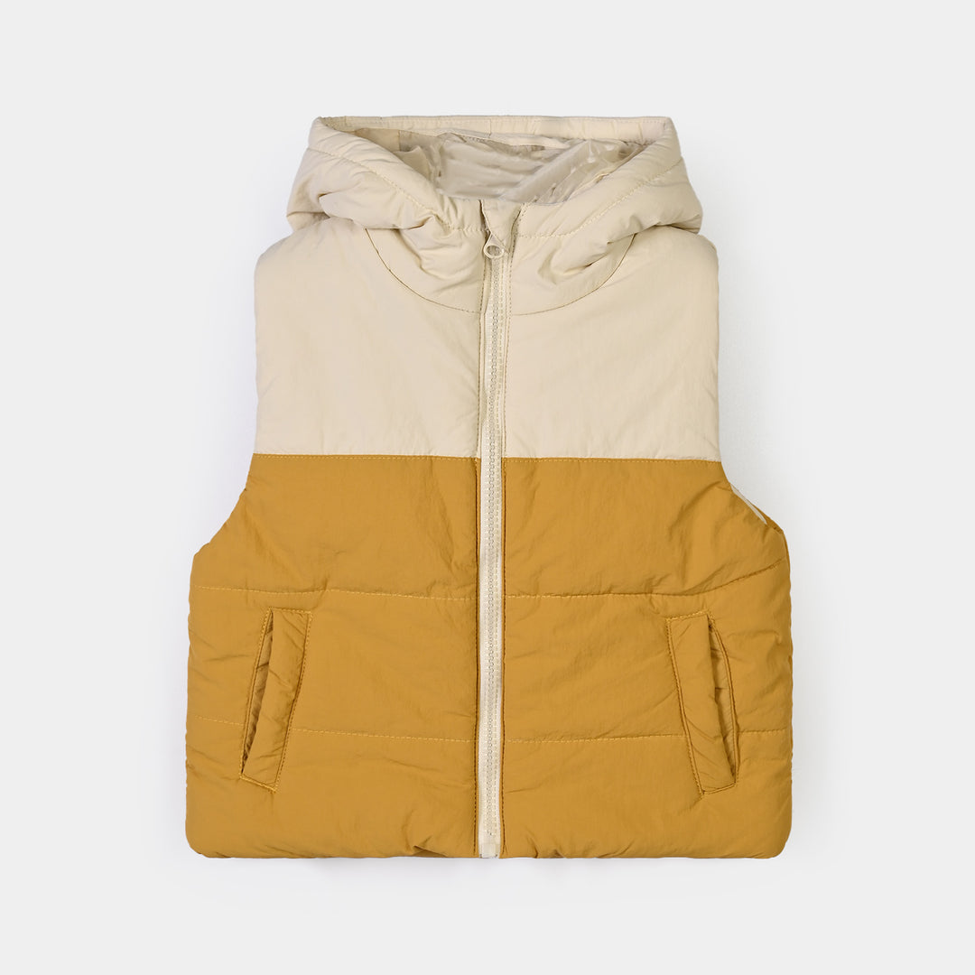 Boys Polyester Puffer Jacket Hello-Yellow