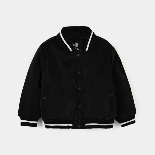 Girls  Quilted Jacket Basic-BLACK