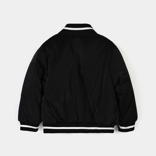 Girls  Quilted Jacket Basic-BLACK