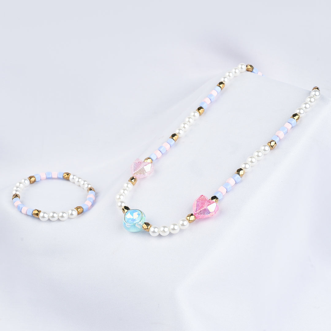 GIRLS ELEGANT BEADED NECKLACE & BRACELET