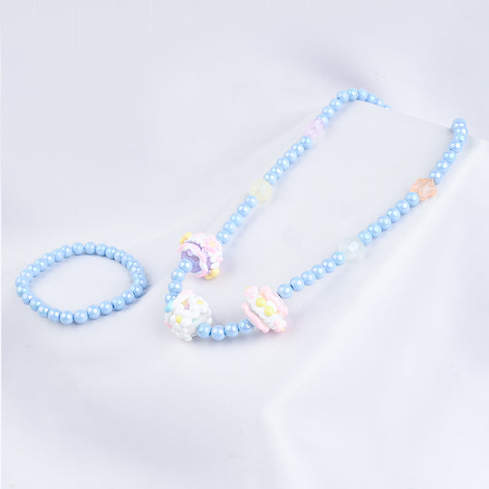 GIRLS ELEGANT BEADED NECKLACE & BRACELET