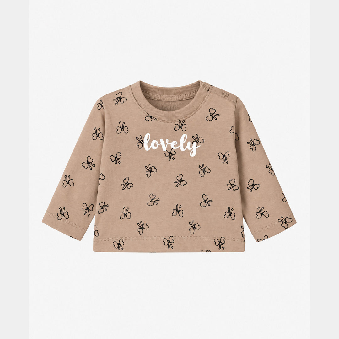 Infant Girls Cotton Jersey T-Shirt Lovely - Light Brown