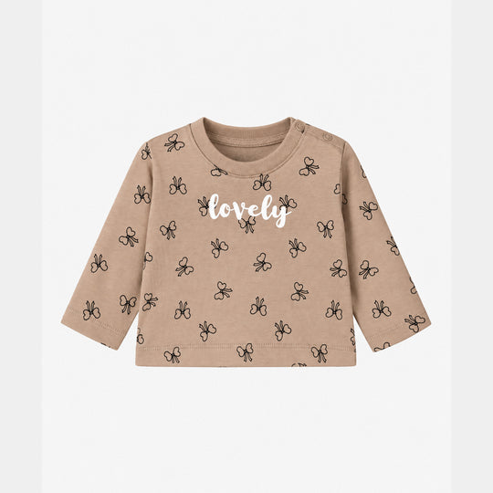 Infant Girls Cotton Jersey T-Shirt Lovely - Light Brown