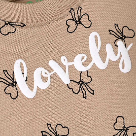 Infant Girls Cotton Jersey T-Shirt Lovely - Light Brown