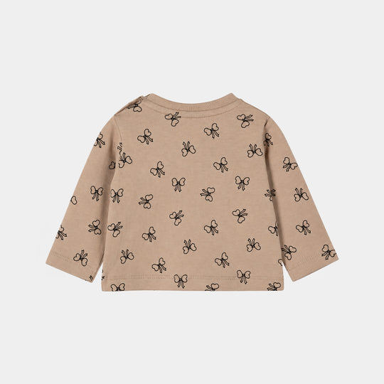 Infant Girls Cotton Jersey T-Shirt Lovely - Light Brown