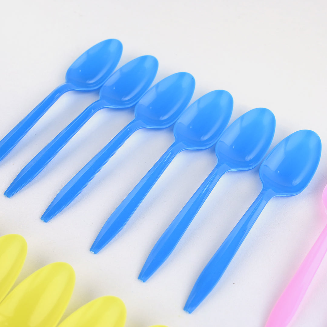 Colorful Plastic Spoons Set for Parties