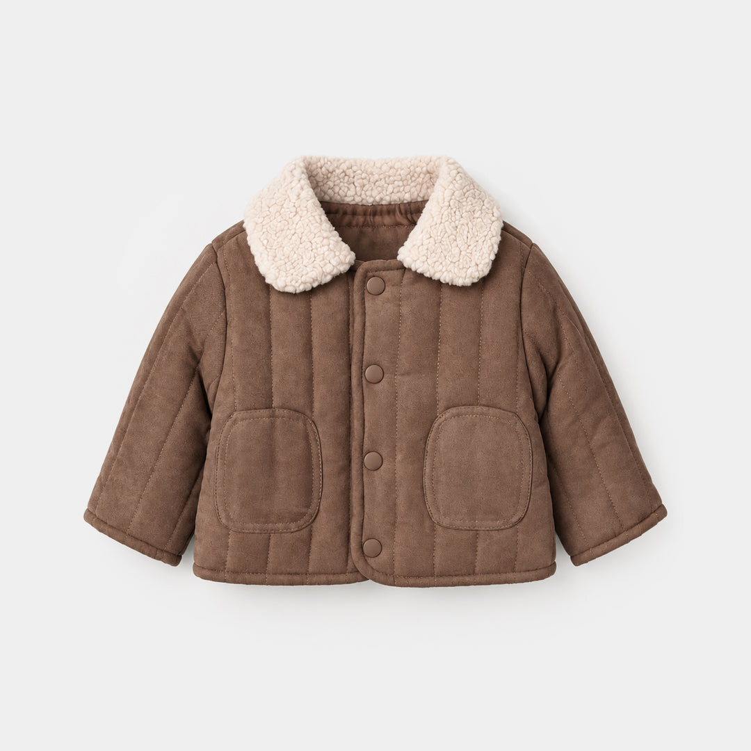 Infant Boys Polyester Quilted Jacket Cocoa-BROWN