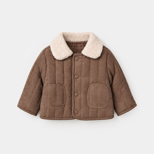 Infant Boys Polyester Quilted Jacket Cocoa-BROWN