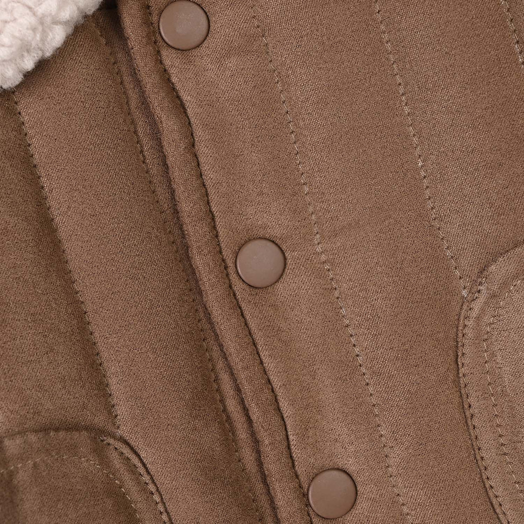 Infant Boys Polyester Quilted Jacket Cocoa-BROWN
