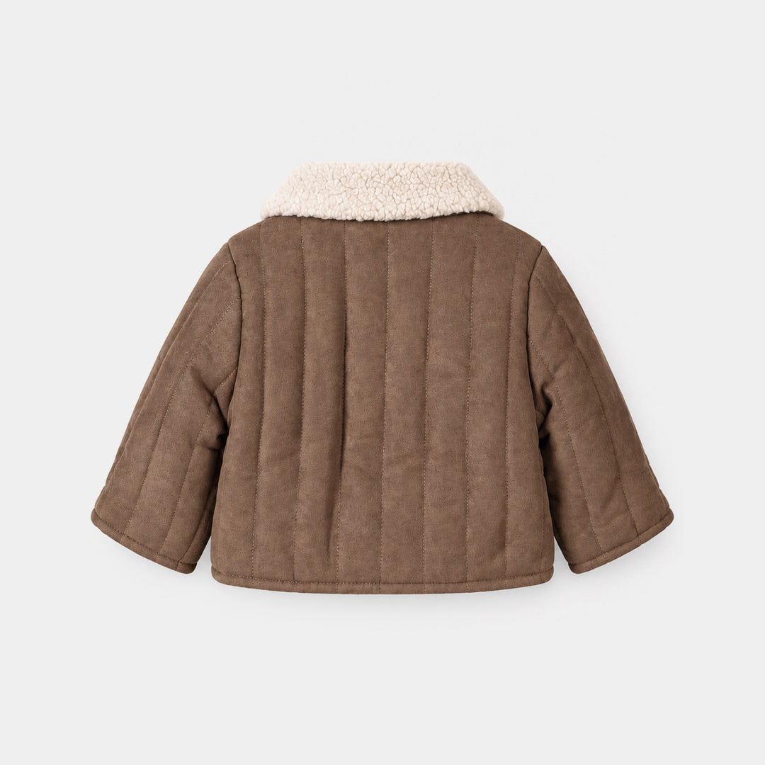 Infant Boys Polyester Quilted Jacket Cocoa-BROWN