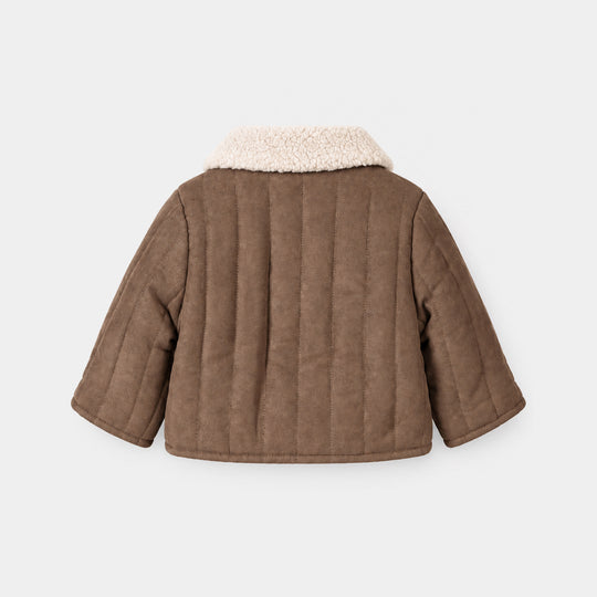 Infant Boys Polyester Quilted Jacket Cocoa-BROWN