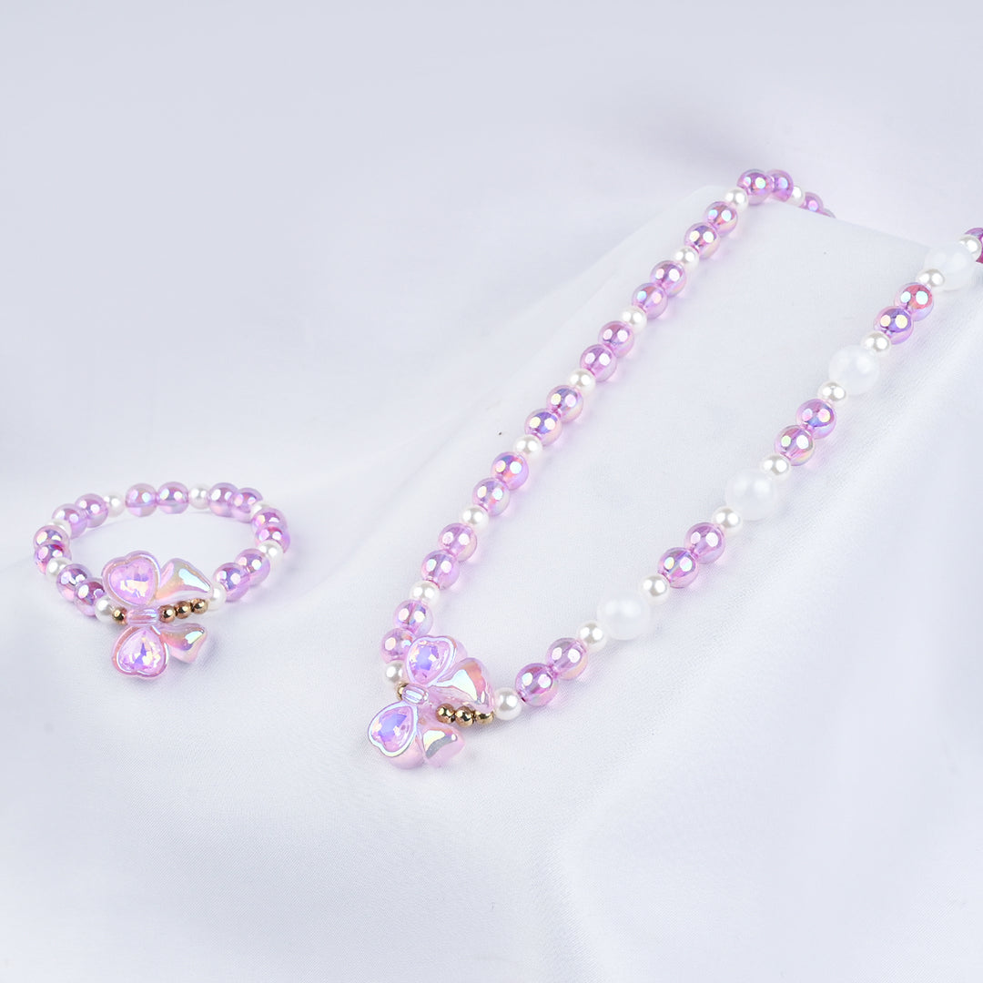 GIRLS ELEGANT BEADED NECKLACE & BRACELET
