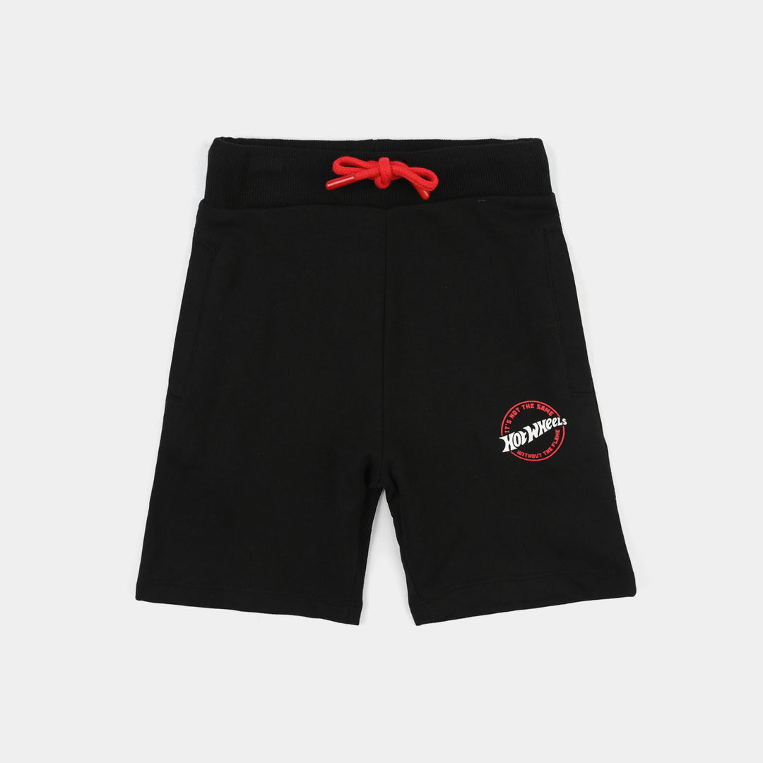 Boys Jersey/Terry Shorts (Hot Wheels) - Jet Black