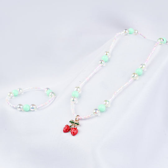 GIRLS ELEGANT BEADED NECKLACE & BRACELET