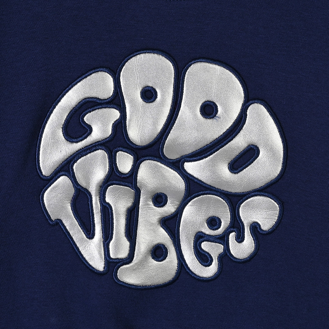 Girls Fleece 2 Piece Suit Good Vibes-NAVY