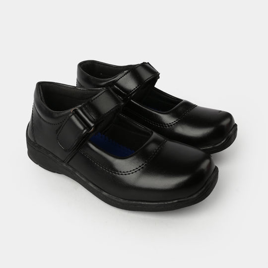 Girls School Shoes TS-11A-BLACK